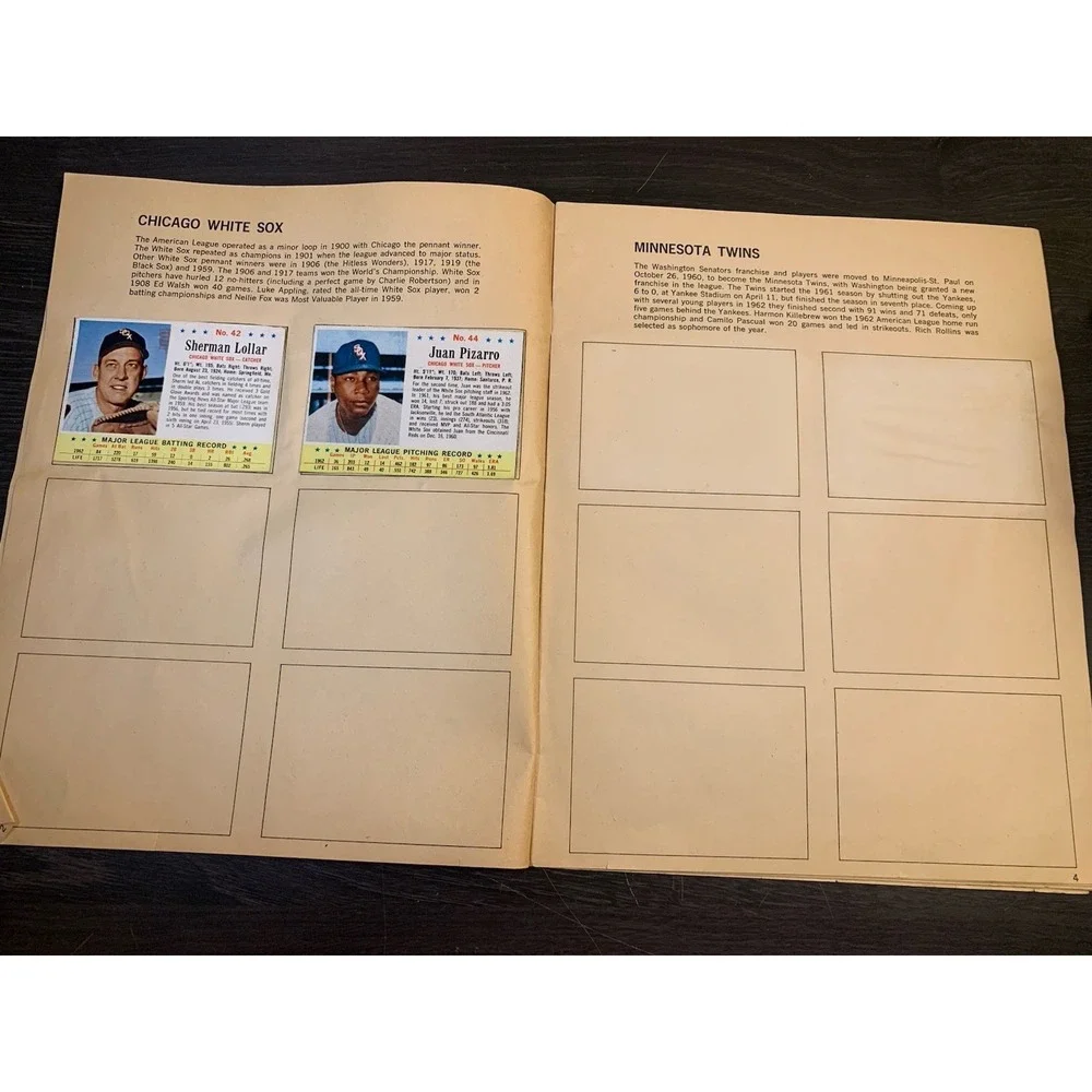 1963 Post Cereal JELL-O Baseball Card Collector's Album with 15 Cards